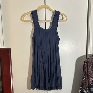 Shinestar Blue Ruffled Tiered Sundress